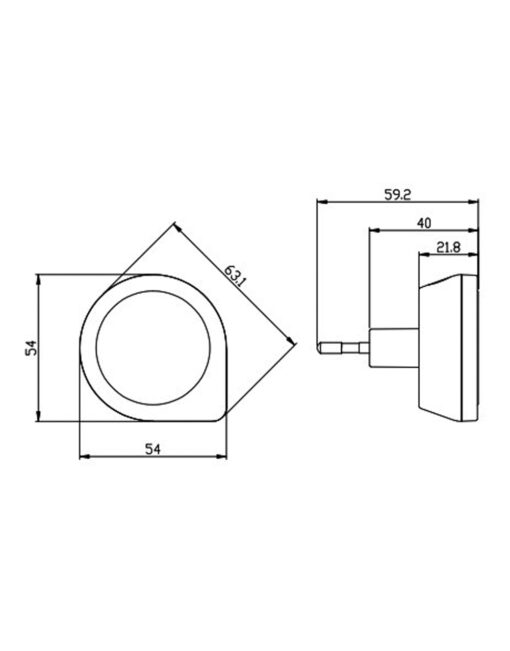 ΦΩΤΑΚΙ ΝΥΚΤΟΣ LED 0,2W 4000Κ 230V ME AIΣΘΗΤΗΡΑ ΦΩΤΟΣ ΣΤΡΟΓΓΥΛΟ UNIVERSE – 2-U011754