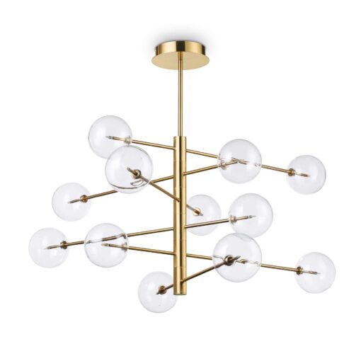 IDEAL LUX Κρεμαστό Φωτιστικό EQUINOXE 12xG4 Χρυσού Χρώματος – 200125