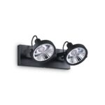 IDEAL LUX Πλαφονιέρα Οροφής GLIM 2xGU10 Μαύρου Χρώματος – 200248