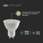 LED SPOT Λάμπα GU10 6W V-TAC PRO Samsung Chip 10° 500lm Φυσικό Λευκό 4000K – 20027