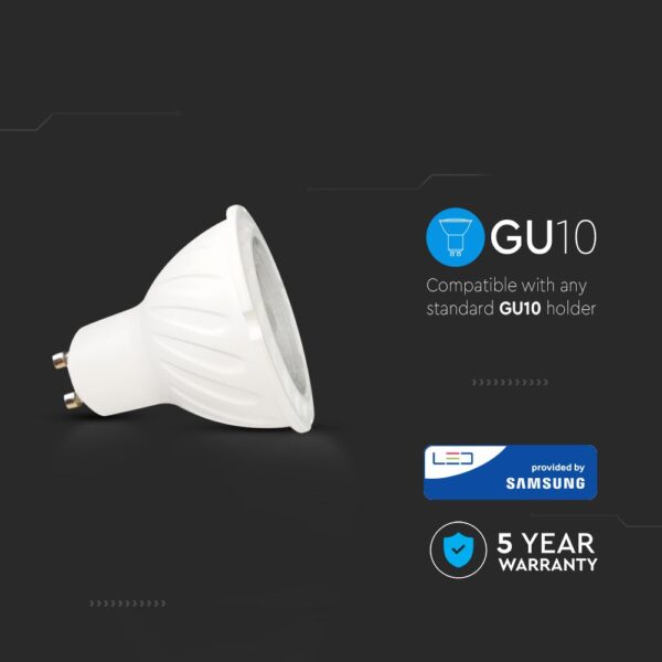 LED SPOT Λάμπα GU10 6W V-TAC PRO Samsung Chip 10° 500lm Φυσικό Λευκό 4000K – 20027
