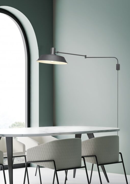 Φωτιστικό Τοίχου Trio Lighting   E27 Μαύρο Ματ Μεταλλικό    200300132