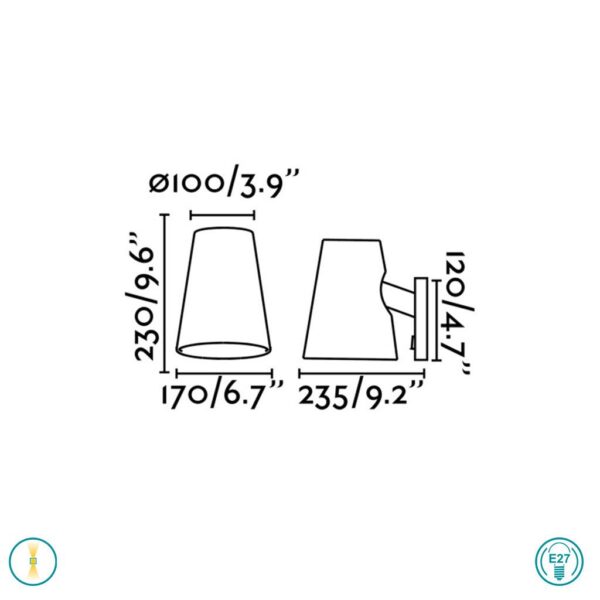 ΦΩΤΙΣΤΙΚΟ ΤΟΙΧΟΥ LUPE ΜΑΥΡΟ-ΜΠΕΖ 20032-88