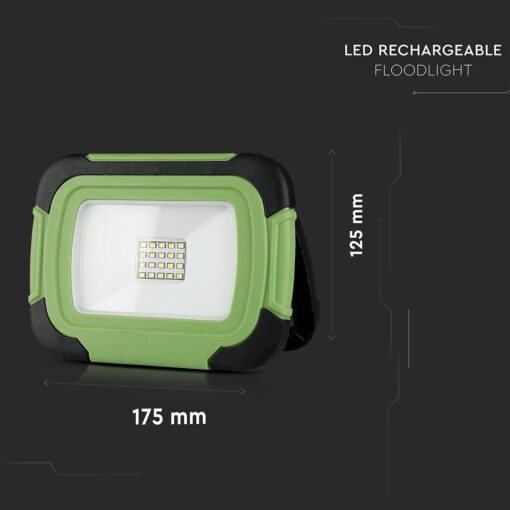 LED Προβολέας Φορητός με Micro USB & SOS Flash Επαναφορτιζόμενος 10W V-TAC PRO Samsung Chip 100° 700lm IP44 Φυσικό 4000K – 20037