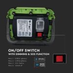 LED Προβολέας Φορητός με Micro USB & SOS Flash Επαναφορτιζόμενος 10W V-TAC PRO Samsung Chip 100° 700lm IP44 Φυσικό 4000K – 20037