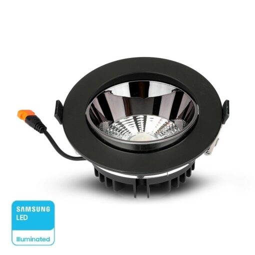 LED Φωτιστικό Χωνευτό COB 20W Μαύρο V-TAC PRO Samsung Chip 120° 1780lm Θερμό 3000K – 2120054