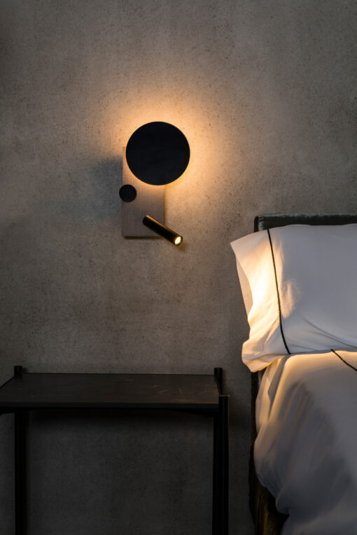 Faro Barcelona 20066 KLEE Φωτιστικό Τοίχου Γκρι Αριστερό με Reader 10W 143lm + 139lm 2700K
