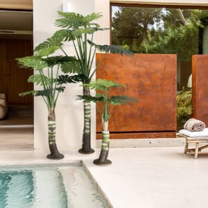 GloboStar® Artificial Garden MONSTERA SET 20090 Τεχνητό Διακοσμητικό Σετ Φυτών Μονστέρα A:Υ300cm B:Υ200cm C:150cm