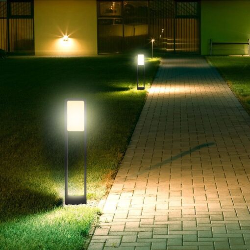 LED Φωτιστικό Κολωνάκι Δαπέδου Μαύρο Αδιάβροχο 10W V-TAC PRO Samsung Chip IP65 650lm Θερμό 3000K – 20113