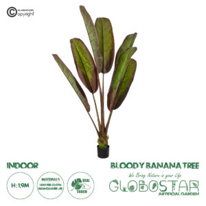 GloboStar® Artificial Garden BLOODY BANANA TREE 20118 Τεχνητό Διακοσμητικό Φυτό Αιματόφυλλη Μπανανιά – Μπανανόδεντρο Υ190cm