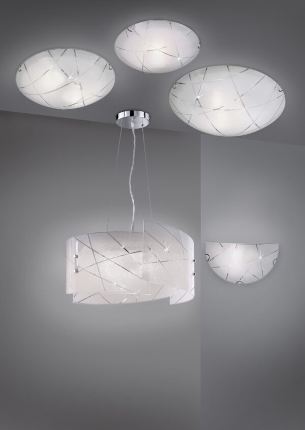 Φωτιστικό Τοίχου Trio Lighting   E27 Λευκό Γυαλί    201200100