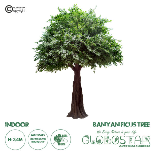 GloboStar® Artificial Garden BANYAN FICUS TREE 20160 Τεχνητό Διακοσμητικό Δέντρο Ινδική Συκιά Φίκος Υ340cm