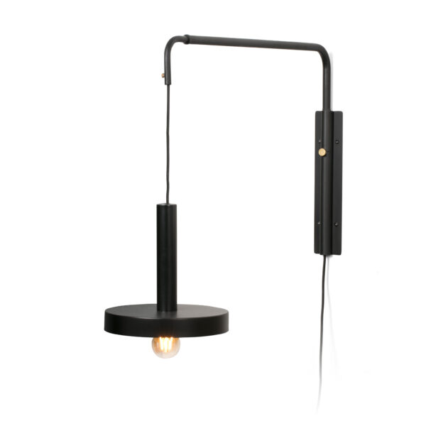 Faro Barcelona WHIZZ Black and satin gold extensible wall lamp E27   – 20167