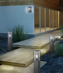 Φωτιστικό Τοίχου Trio Lighting   E27 Ανθρακί Αλουμίνιο   IP44 201860142