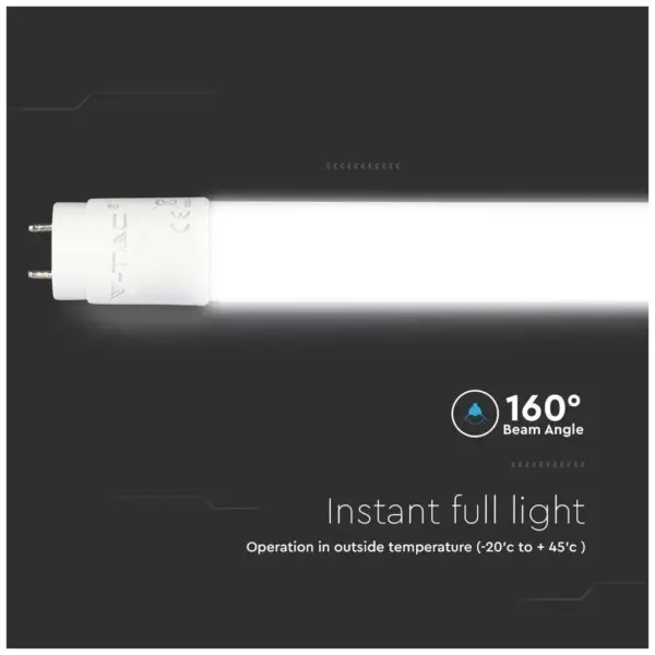 Λάμπα LED G13 T8 Samsung SMD Nano-Plastic 7.5W 600mm Rotatable Ψυχρό λευκό 6500K 110lm/W V-TAC – 21687