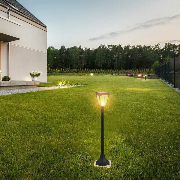 LED Ηλιακό Φωτιστικό Κήπου Δαπέδου 2W V-TAC IP65 με Μαύρο ώμα  3000K+6000K – 2894