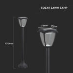 LED Ηλιακό Φωτιστικό Κήπου Δαπέδου 2W V-TAC IP65 με Μαύρο ώμα  3000K+6000K – 2894