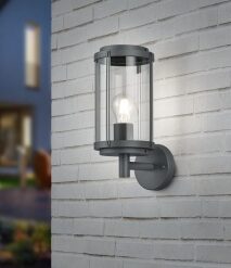 Φωτιστικό Τοίχου Trio Lighting   E27 Ανθρακί Αλουμίνιο   IP44 202360142