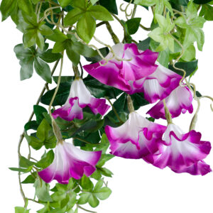 GloboStar® Artificial Garden MORNING GLORY HANGING BRANCH 20238 Τεχνητό Διακοσμητικό Κρεμαστό Φυτό Ιπομέα – Πρωϊνή Χαρά Υ60cm