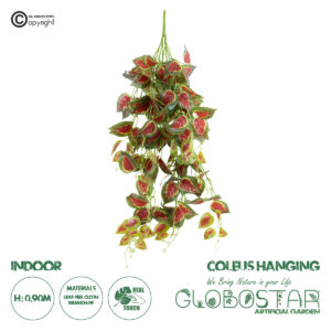 GloboStar® Artificial Garden COLEUS HANGING 20255 Τεχνητό Διακοσμητικό Κρεμαστό Φυτό Κολέος Υ90cm