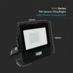 LED Προβολέας με Ανιχνευτή Κίνησης 20W V-TAC PRO Samsung Chip 100° 1510lm Μαύρος IP65 Θερμό 3000K – 20259