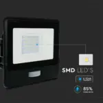 LED Προβολέας με Ανιχνευτή Κίνησης 20W V-TAC PRO Samsung Chip 100° 1510lm Μαύρος IP65 Θερμό 3000K – 20259