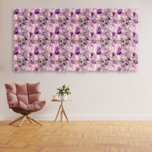 GloboStar® Artificial Garden AMBROSIA 20265 Τεχνητό Διακοσμητικό Πάνελ Λουλουδιών – Κάθετος Κήπος σύνθεση Αμβροσία Μ50 x Π50 x Υ9cm