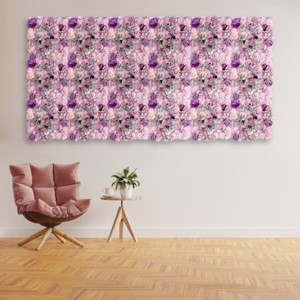 GloboStar® Artificial Garden AMBROSIA 20265 Τεχνητό Διακοσμητικό Πάνελ Λουλουδιών – Κάθετος Κήπος σύνθεση Αμβροσία Μ50 x Π50 x Υ9cm