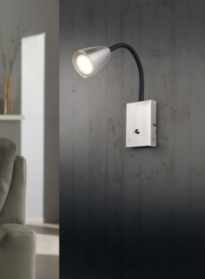 Φωτιστικό Τοίχου Trio Lighting WANDA  1x GU10 Νίκελ Ματ Μεταλλικό   – 202670107