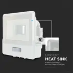 LED Προβολέας με Ανιχνευτή Κίνησης 10W V-TAC PRO Samsung Chip 100° 735lm Λευκός IP65 Θερμό 3000K – 20268