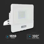LED Προβολέας με Ανιχνευτή Κίνησης 20W V-TAC PRO Samsung Chip 100° 1510lm Λευκός IP65 Θερμό 3000K – 20271