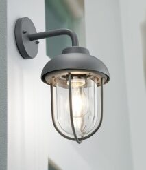 Φωτιστικό Τοίχου Trio Lighting   E27 Ανθρακί Αλουμίνιο   IP44 202760142