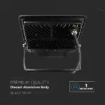 LED Προβολέας με Ανιχνευτή Κίνησης 50W V-TAC PRO Samsung Chip 100° 4000lm Μαύρος με 1m καλώδιο IP65 Θερμό 3000K – 20289