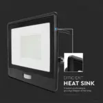 LED Προβολέας με Ανιχνευτή Κίνησης 50W V-TAC PRO Samsung Chip 100° 4000lm Μαύρος με 1m καλώδιο IP65 Θερμό 3000K – 20289