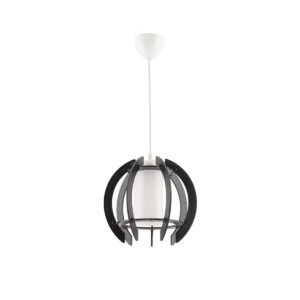 GloboStar® VIVIDUS 202-0028 Μοντέρνο Κρεμαστό Φωτιστικό Ανάρτηση Μονόφωτο 1 x E27 IP20 Μαύρο & Διάφανο Πλαστικό – Μ30 x Π30 x Υ70cm