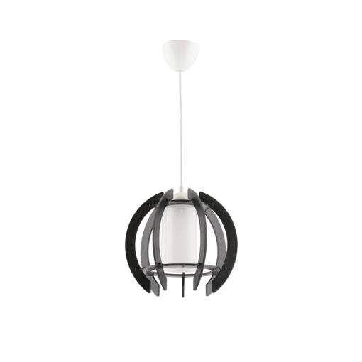 GloboStar® VIVIDUS 202-0028 Μοντέρνο Κρεμαστό Φωτιστικό Ανάρτηση Μονόφωτο 1 x E27 IP20 Μαύρο & Διάφανο Πλαστικό – Μ30 x Π30 x Υ70cm