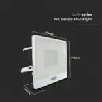 LED Προβολέας με Ανιχνευτή Κίνησης 50W V-TAC PRO Samsung Chip 100° 4000lm Λευκός με 1m καλώδιο IP65 Ψυχρό 6500K – 20303