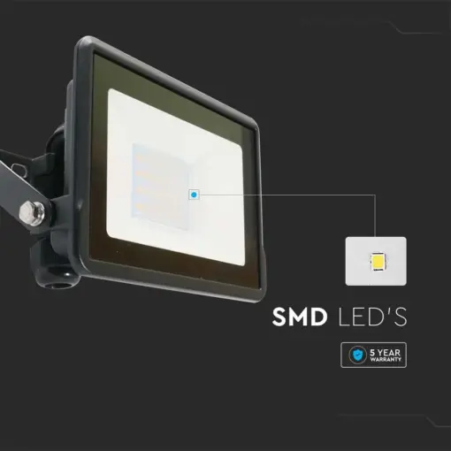LED Προβολέας 20W V-TAC PRO Samsung Chip Μαύρος 100° 1510lm Αδιάβροχος IP65 Θερμό 3000K – 20307
