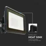 LED Προβολέας 50W V-TAC PRO Samsung Chip Μαύρος 100° 4000lm Αδιάβροχος IP65 Θερμό 3000K – 20313