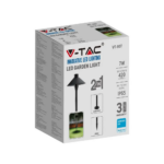 LED Φωτιστικό Καρφί Κήπου Μαύρο 7W V-TAC PRO Samsung Chip IP65 Θερμό 3000K – 20316