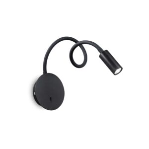 IDEAL LUX Επιτοίχιο Φωτιστικό Ανάγνωσης FOCUS-2 LED 3.5W 3000K Μαύρου Χρώματος – 203195