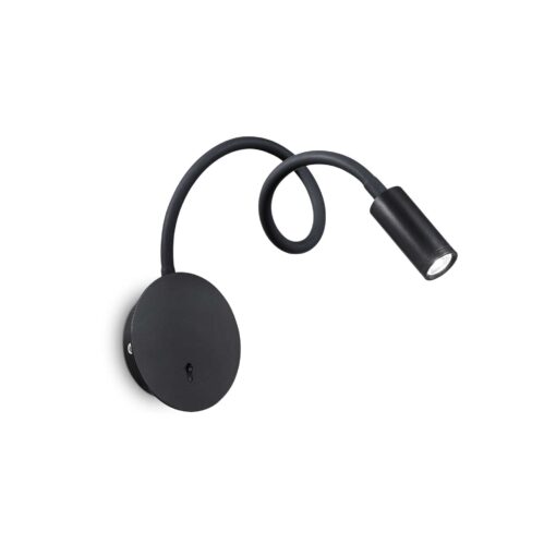 IDEAL LUX Επιτοίχιο Φωτιστικό Ανάγνωσης FOCUS-2 LED 3.5W 3000K Μαύρου Χρώματος – 203195