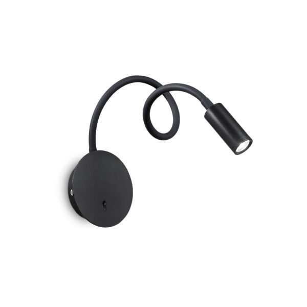 IDEAL LUX Επιτοίχιο Φωτιστικό Ανάγνωσης FOCUS-2 LED 3.5W 3000K Μαύρου Χρώματος – 203195