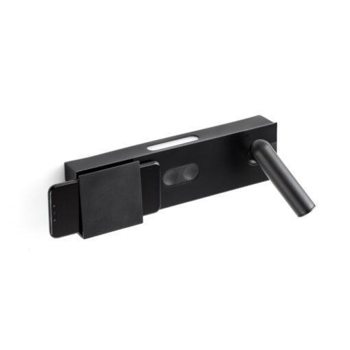 Faro Barcelona MAGOS Επιτοίχιο Φωτιστικό, Μαύρου Χρώματος,Θέση Επαγωγικής Φόρτισης, Με Αναγνώστη, Step Dimmable LED 14W 2700K – 20330
