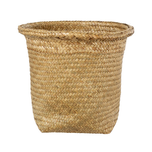 GloboStar® Artificial Garden CECILIA 20343 Διακοσμητικό Ψάθινο Καλάθι – Κασπώ Γλάστρα – Flower Pot Μπεζ Φ26cm x Υ26cm