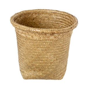 GloboStar® Artificial Garden CECILIA 20343 Διακοσμητικό Ψάθινο Καλάθι – Κασπώ Γλάστρα – Flower Pot Μπεζ Φ26cm x Υ26cm