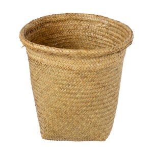 GloboStar® Artificial Garden CECILIA 20344 Διακοσμητικό Ψάθινο Καλάθι – Κασπώ Γλάστρα – Flower Pot Μπεζ Φ30cm x Υ30cm