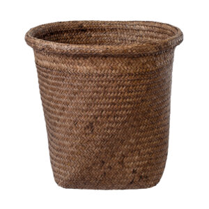 GloboStar® Artificial Garden SKIATHOS 20347 Διακοσμητικό Ψάθινο Καλάθι – Κασπώ Γλάστρα – Flower Pot Καφέ Φ30cm x Υ30cm