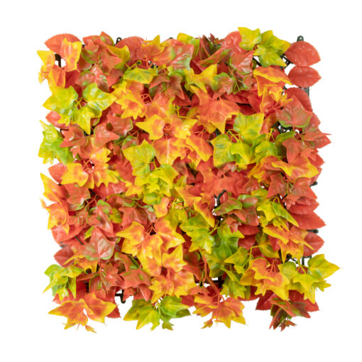 GloboStar® Artificial Garden AUTUMN MAPLE 20349 Τεχνητό Διακοσμητικό Πάνελ Φυλλωσιάς – Κάθετος Κήπος σύνθεση Φθινοπωρινός Σφένδαμος Μ50 x Π50 x Υ10cm