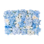 GloboStar® Artificial Garden ROSES STORY 20353 Τεχνητό Διακοσμητικό Πάνελ Λουλουδιών – Κάθετος Κήπος σύνθεση Μπλε & Μπεζ Τριαντάφυλλα Μ40 x Π60 x Υ10cm